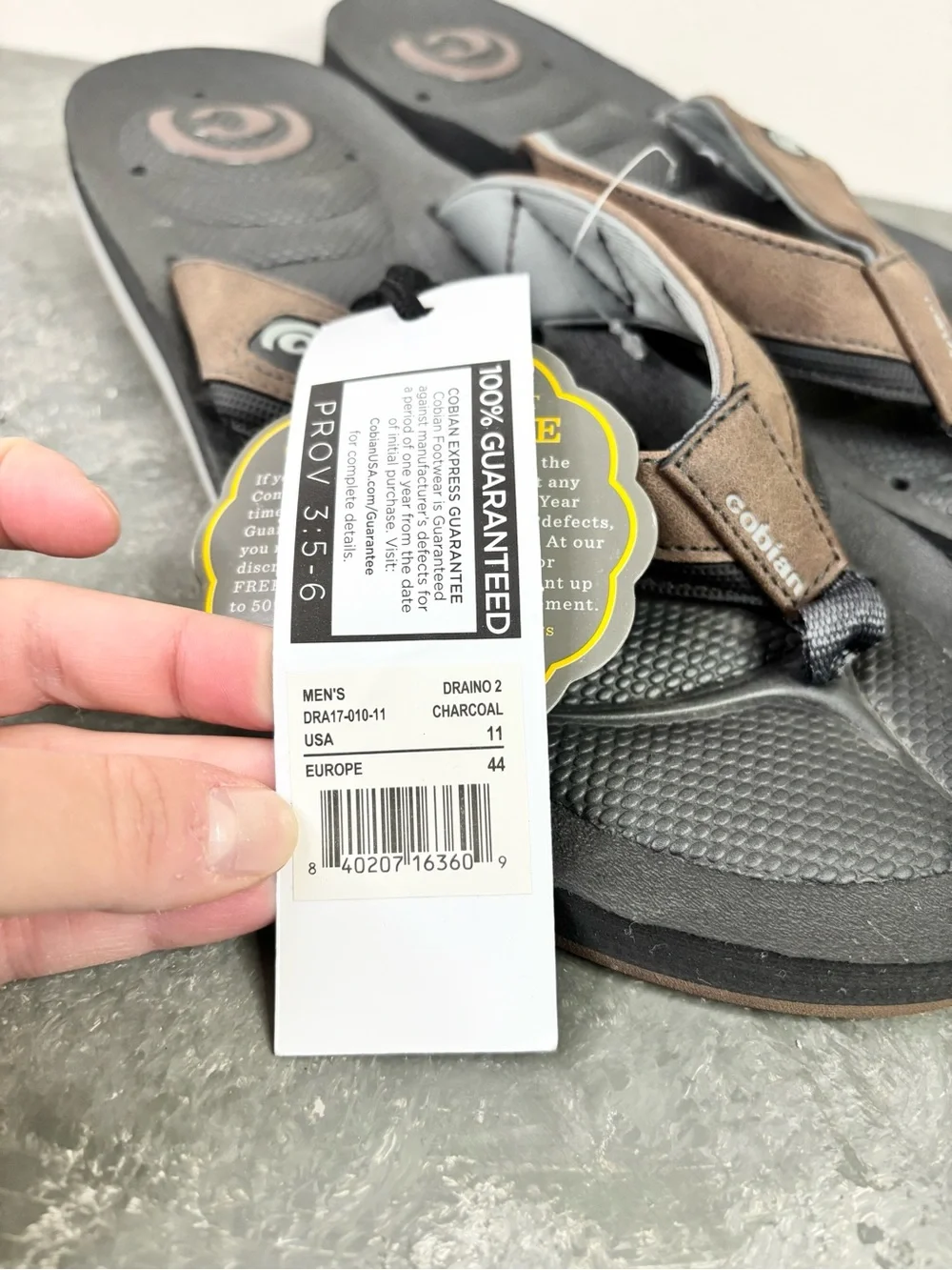 Cobian Draino 2 Men’s Sandals Quick-Dry Flip Flops brown black size 11 new
